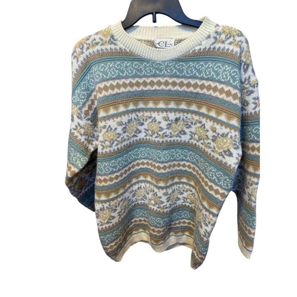 VTG Cricket Lane Floral Sweater Women’s M Grannycore Cottagecore Prairie 1980’s